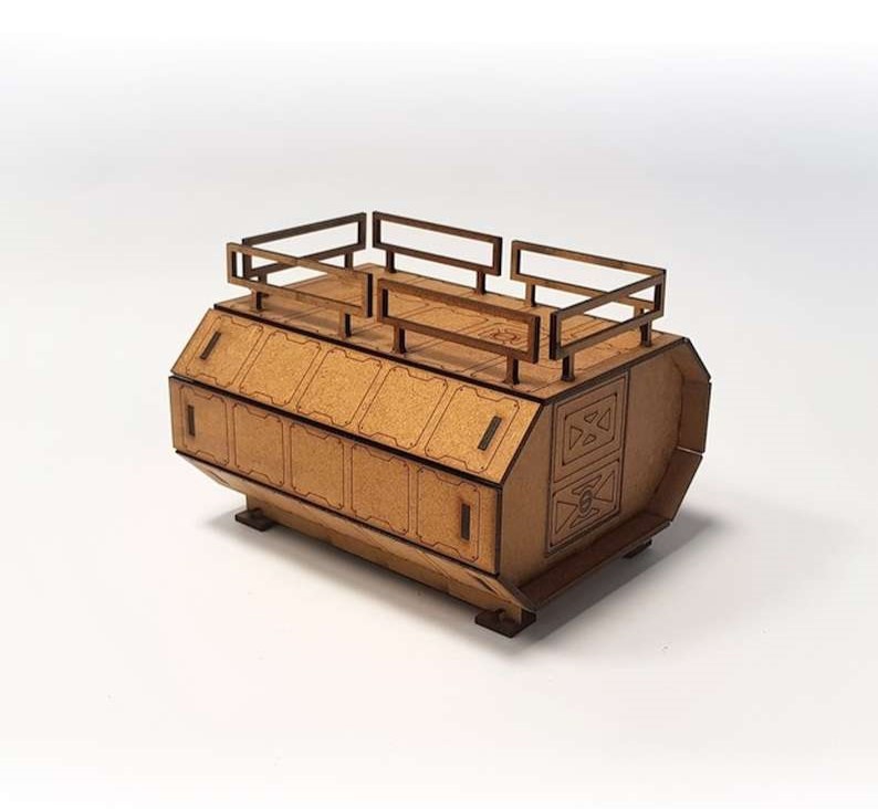 طرح کوچک زمین، زیستگاه علمی تخیلی مناسب برای استفاده در دستگاه های cnc چوب و cnc لیزر - laser cut terrain sci fi habitat small cdr file