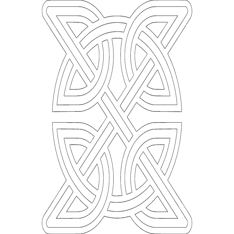 طرح گره سلتیک دایره ای داخل مربع مناسب برای استفاده در دستگاه های cnc چوب و cnc لیزر - celtic knot round inside square dxf file