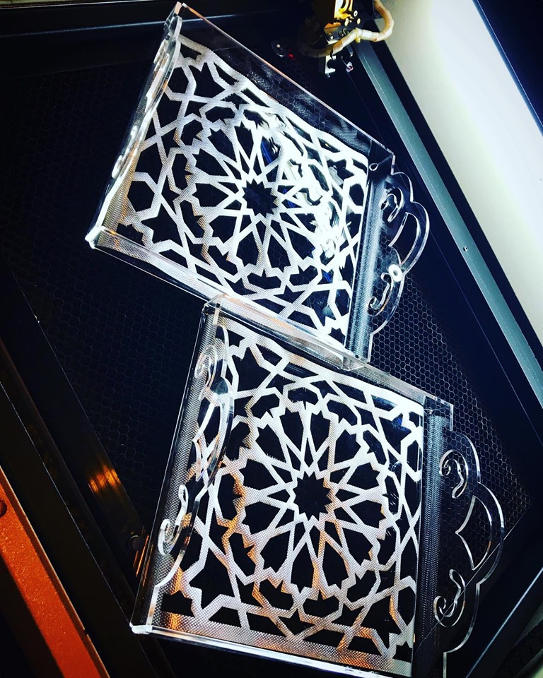 طرح کامل سینی اکریلیک مناسب برای استفاده در دستگاه های cnc چوب و cnc لیزر - laser cut acrylic tray complete cdr file