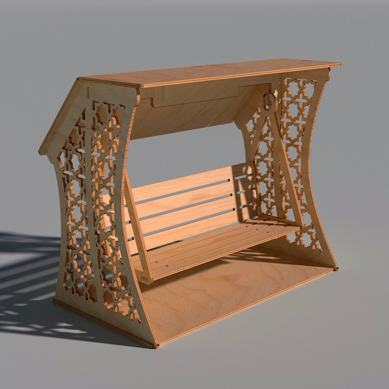 طرح تاب چوبی دکوری مناسب برای استفاده در دستگاه های cnc چوب و cnc لیزر - laser cut wooden decorative swing cdr file