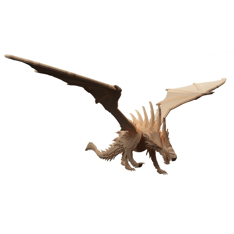 طرح اژدهای چوبی اروپایی مناسب برای استفاده در دستگاه های cnc چوب و cnc لیزر - laser cut european dragon wooden welsh dragon dxf file