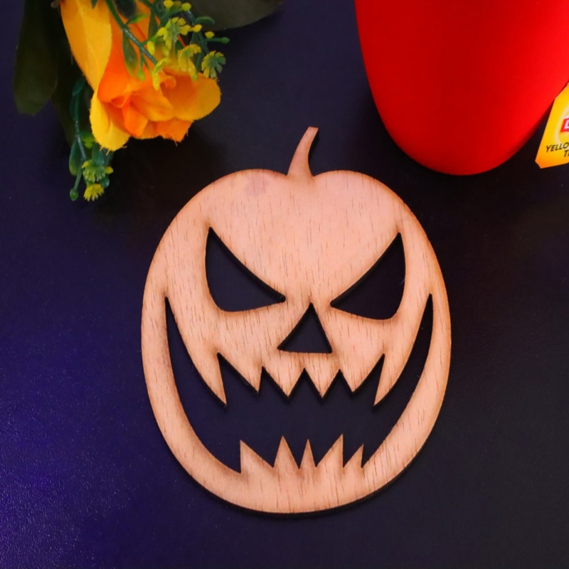 طرح زیرلیوانی کدو تنبل هالووین مناسب برای استفاده در دستگاه های cnc چوب و cnc لیزر - laser cut halloween pumpkin coasters dxf file