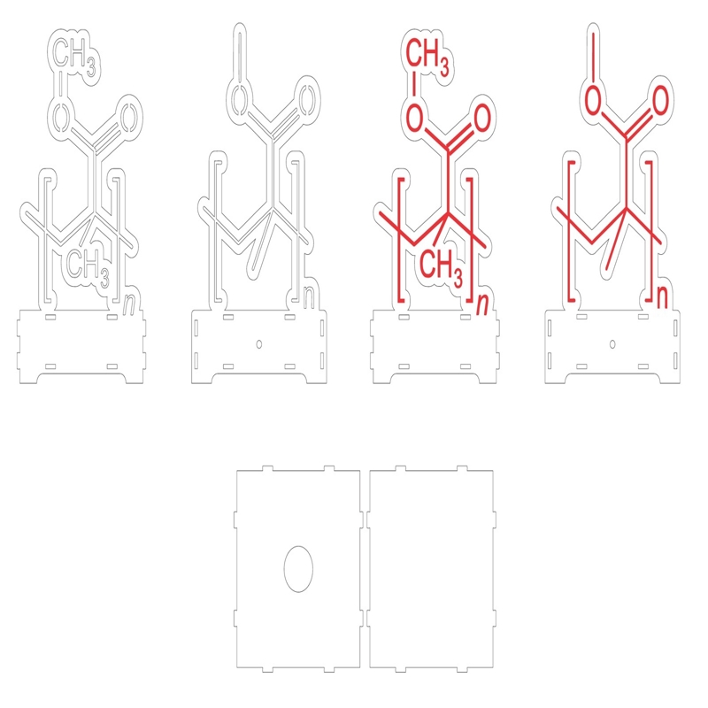 طرح چراغ خواب طرح اکریلیک لامپ شیمی مناسب برای استفاده در دستگاه های cnc چوب و cnc لیزر - laser cut chemistry lamp acrylic night light cdr file