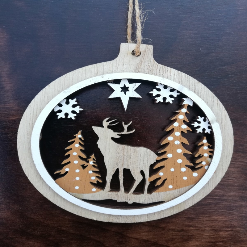 طرح آویز و تزئینات توپ کریسمس مناسب برای استفاده در دستگاه های cnc چوب و cnc لیزر - laser cut christmas themed pendant christmas ball ornament cdr file