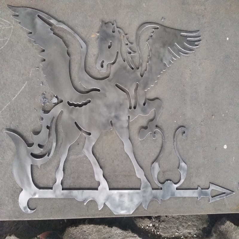 طرح هنری پلاسمای پگاسوس مناسب برای استفاده در دستگاه های cnc چوب و cnc لیزر - laser cut pegasus weathervane plasma art dxf file