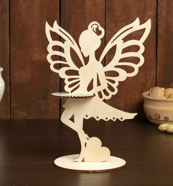طرح جا دستمال سفره فانتزی تخته سه لا مناسب برای استفاده در دستگاه های cnc چوب و cnc لیزر - laser cut fairy napkin holder plywood cdr file