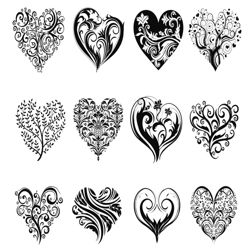طرح فایل وکتور هنری قلب تزئینی مناسب برای استفاده در دستگاه های cnc چوب و cnc لیزر - decorative heart vector art cdr file
