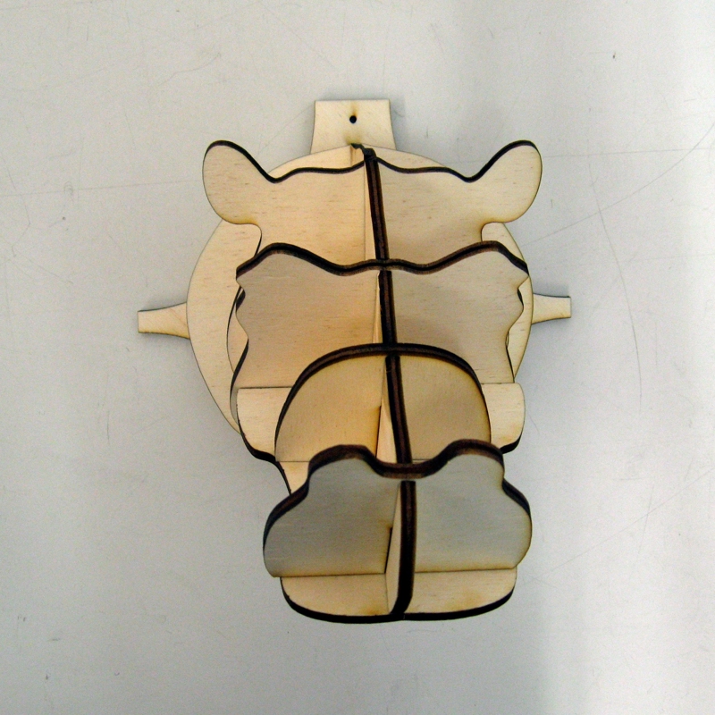 طرح سر اسب آبی برای تزیین دیوار مناسب برای استفاده در دستگاه های cnc چوب و cnc لیزر - laser cut hippo head wall decor animal head trophy dxf file
