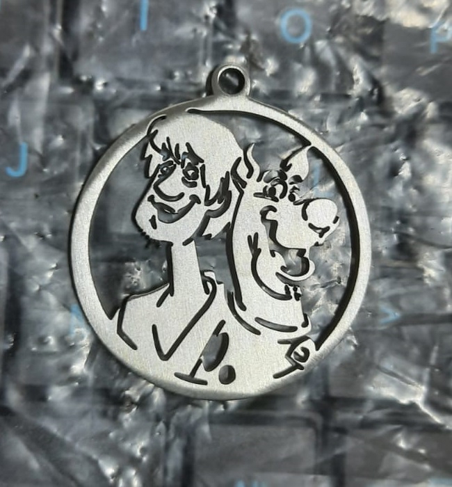 طرح آویز اسکوبی دو مناسب برای استفاده در دستگاه های cnc چوب و cnc لیزر - laser cut scooby doo pendant dxf file