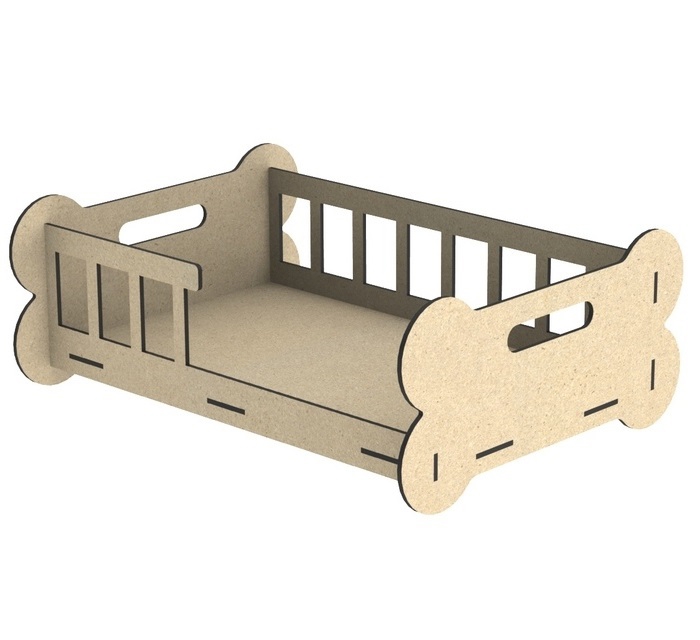 طرح تخت چوبی سگ و گهواره توله سگ مناسب برای استفاده در دستگاه های cnc چوب و cnc لیزر - laser cut wooden dog bed puppy crib cdr file