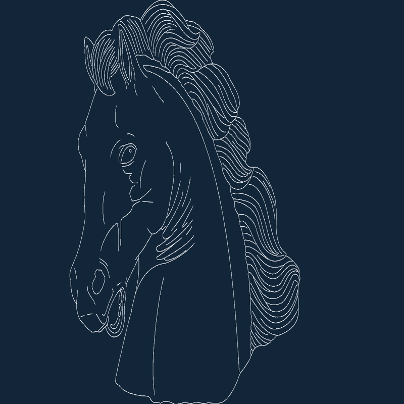 طرح اسب مناسب برای استفاده در دستگاه های cnc چوب و cnc لیزر - horse dxf file