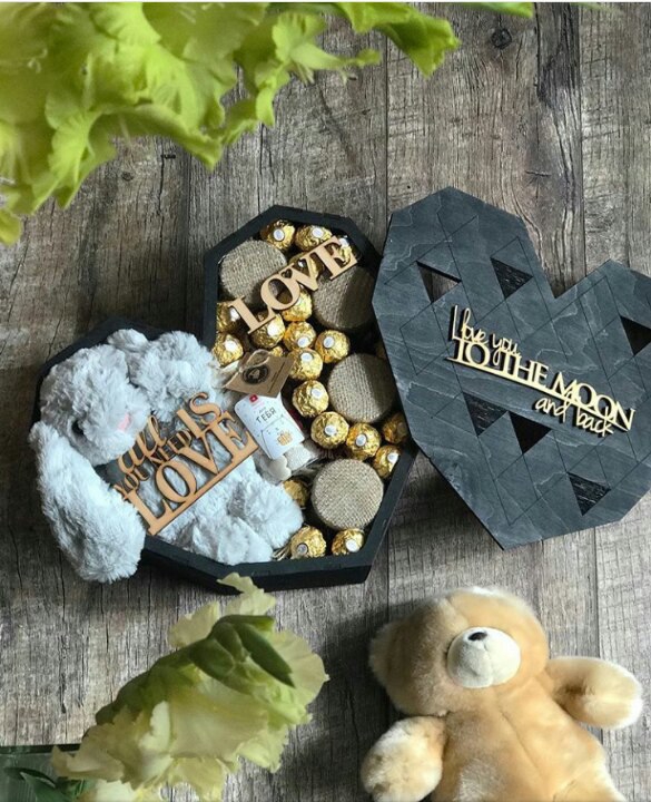 طرح جعبه به شکل قلب مناسب برای استفاده در دستگاه های cnc چوب و cnc لیزر - heart shape box laser cut cdr file