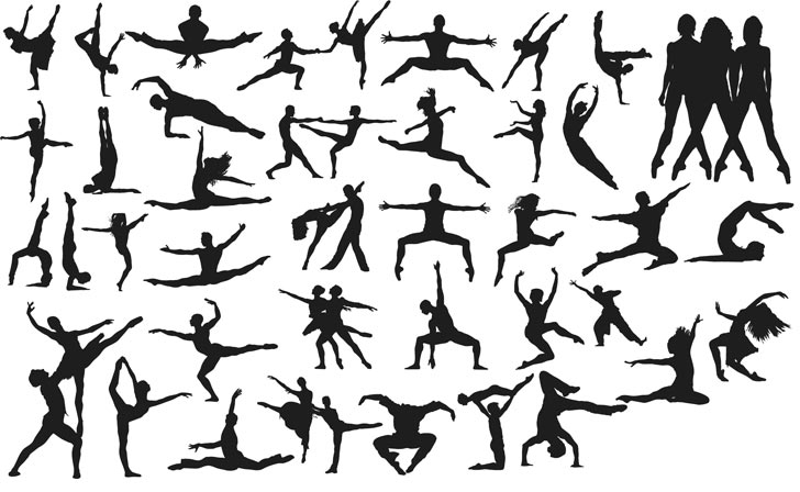 طرح سیلوئت افراد در حال رقص وکتور مناسب برای استفاده در دستگاه های cnc چوب و cnc لیزر - vector dancing people silhouettes eps file