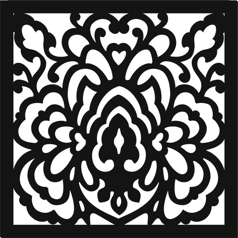 طرح گل مشبک مناسب برای استفاده در دستگاه های cnc چوب و cnc لیزر - lattice floral pattern cdr file