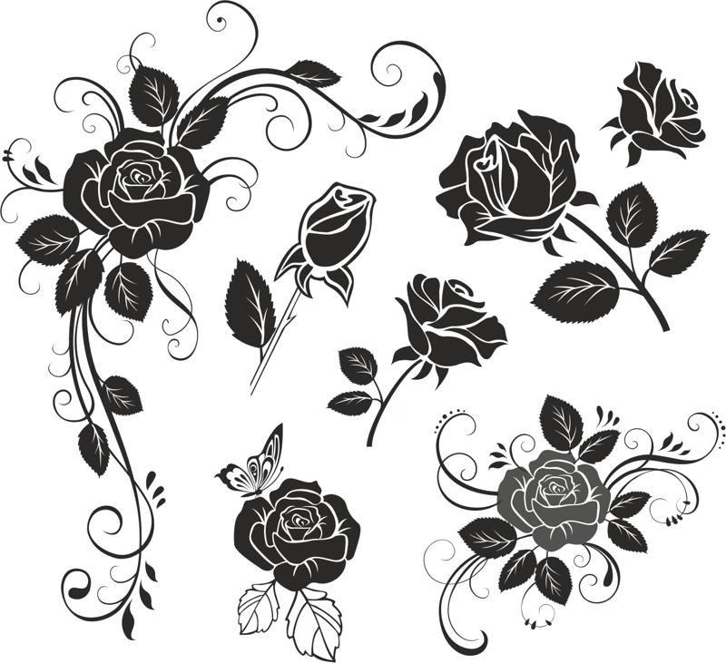 طرح فایل وکتور گل رز مناسب برای استفاده در دستگاه های cnc چوب و cnc لیزر - flower rose vector cdr file