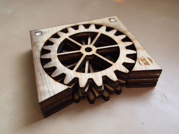 طرح زیرلیوانی چرخ دنده مناسب برای استفاده در دستگاه های cnc چوب و cnc لیزر - gear coasters dxf file