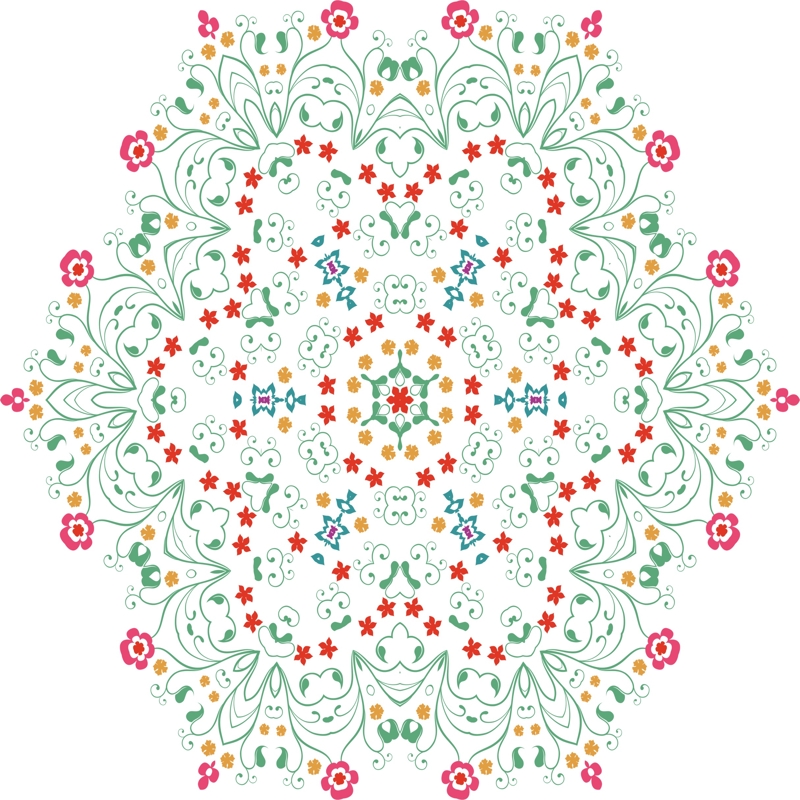 طرح ماندالا (چرخ هستی)ی گل مناسب برای استفاده در دستگاه های cnc چوب و cnc لیزر - flower mandala cdr file