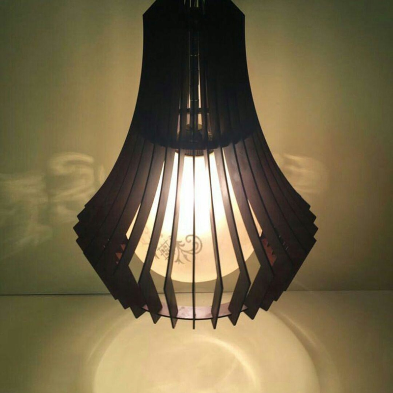 طرح آباژور چوبی مناسب برای استفاده در دستگاه های cnc چوب و cnc لیزر - wooden lamp shade cdr file