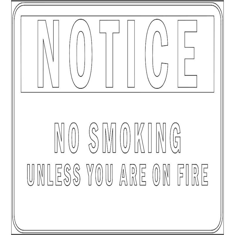 طرح سیگار کشیدن ممنوع مناسب برای استفاده در دستگاه های cnc چوب و cnc لیزر - notice no smoking dxf file