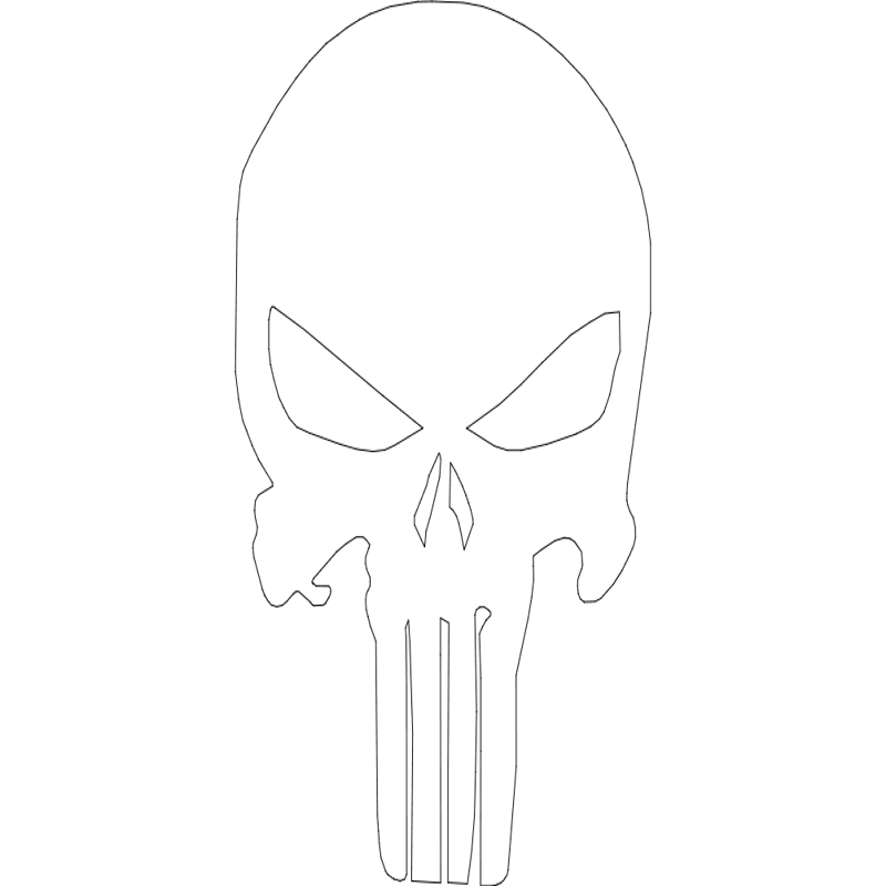 طرح اسکلت مجازاتگر مناسب برای استفاده در دستگاه های cnc چوب و cnc لیزر - the punisher skull silhouette dxf file