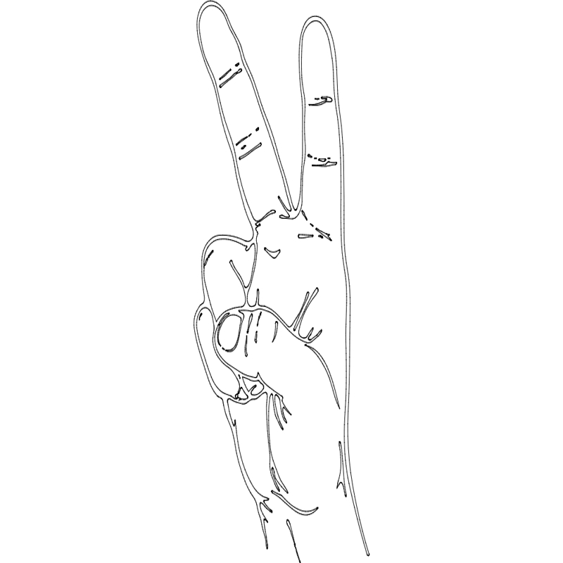 طرح انگشت پیروزی مناسب برای استفاده در دستگاه های cnc چوب و cnc لیزر - victory fingers dxf file