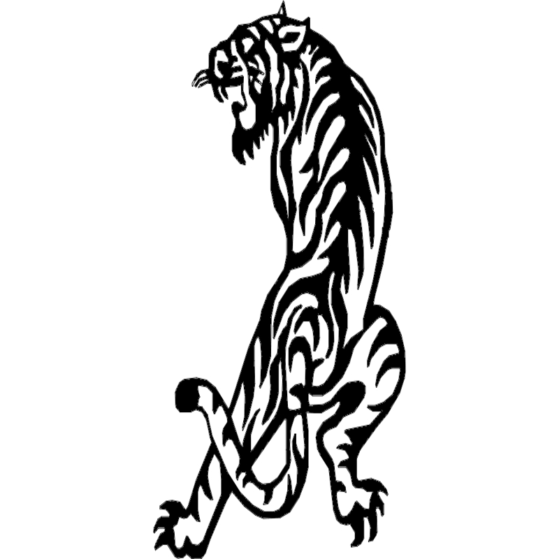 طرح ببر مناسب برای استفاده در دستگاه های cnc چوب و cnc لیزر - tiger dxf file