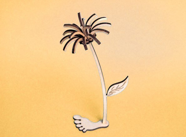 طرح درخت نخل ساحلی سه بعدی مناسب برای استفاده در دستگاه های cnc چوب و cnc لیزر - laser cut 3d beach palm tree