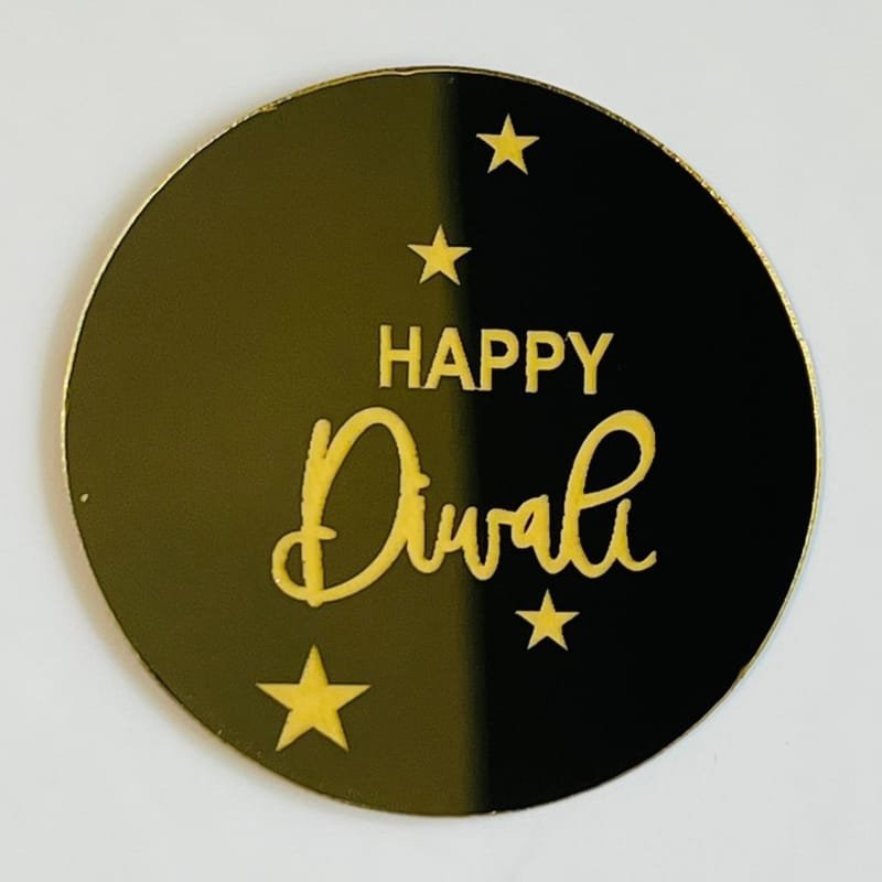 طرح سکه دیوالی مبارک مناسب برای استفاده در دستگاه های cnc چوب و cnc لیزر - laser cut happy diwali coin topper
