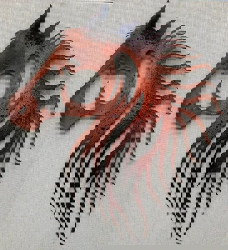 طرح دکور دیواری سر اسب فلزی مناسب برای استفاده در دستگاه های cnc چوب و cnc لیزر - laser cut metal horse head wall decor