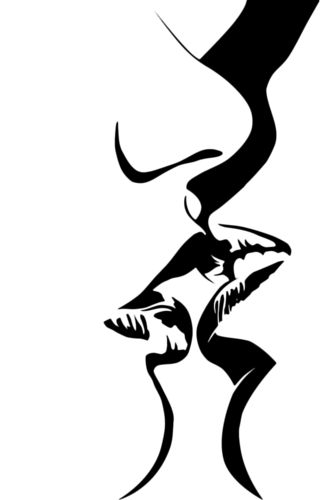 طرح قالب استنسیل بوسه مناسب برای استفاده در دستگاه های cnc چوب و cnc لیزر - kiss stencil template dxf file