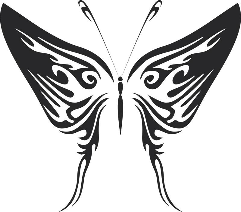 طرح وکتور طرح پروانه مناسب برای استفاده در دستگاه های cnc چوب و cnc لیزر - butterfly vector illustration dxf file