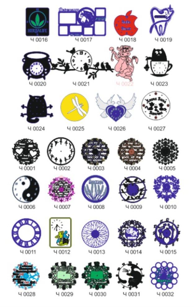 طرح ساعت مناسب برای استفاده در دستگاه های cnc چوب و cnc لیزر - clocks cdr file