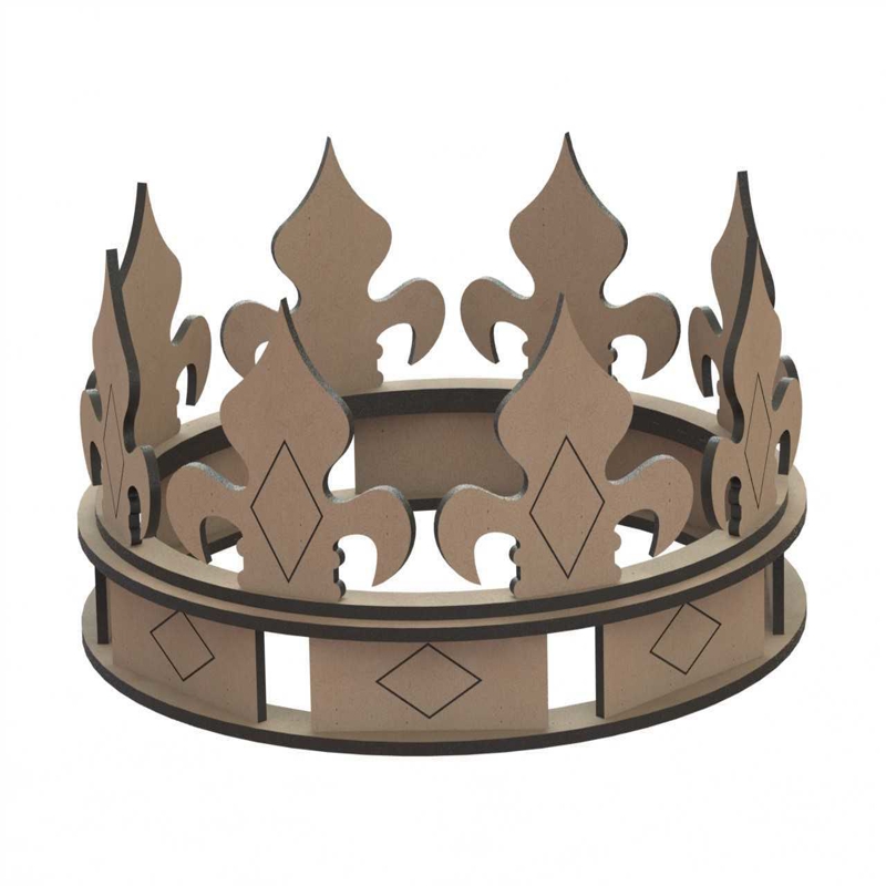 طرح تاج پادشاهی مناسب برای استفاده در دستگاه های cnc چوب و cnc لیزر - crown laser cut shape cdr file