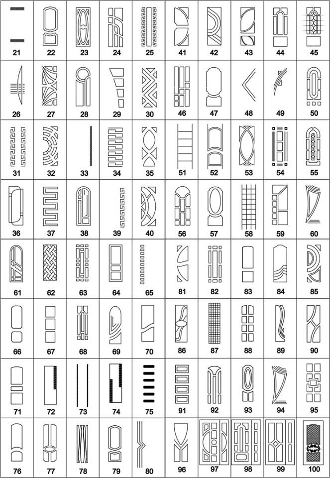 طرح های بسیار زیبای درب داخلی مناسب برای استفاده در دستگاه های cnc چوب و cnc لیزر - awesome interior door designs cdr file