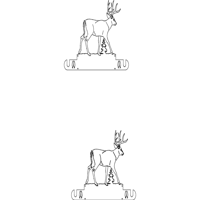طرح جا دستمال کاغذی دیواری طرح دم سفید مناسب برای استفاده در دستگاه های cnc چوب و cnc لیزر - whitetail wall mount paper towel holder dxf file