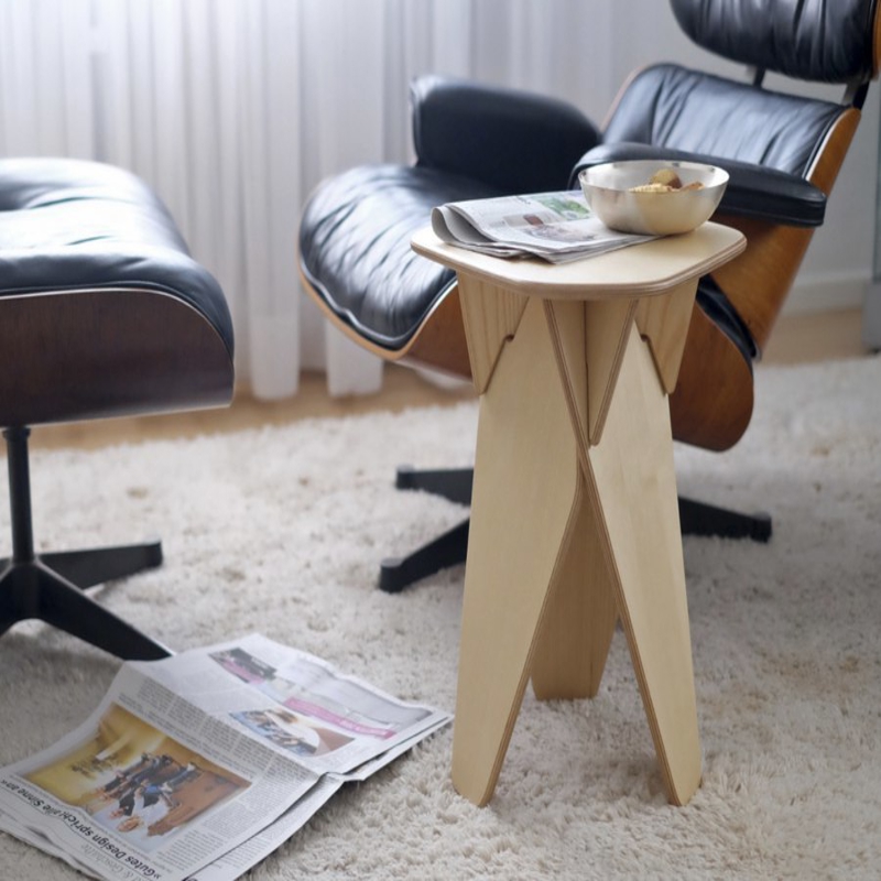 طرح صندلی رومیزی مناسب برای استفاده در دستگاه های cnc چوب و cnc لیزر - table stool laser cut cdr file