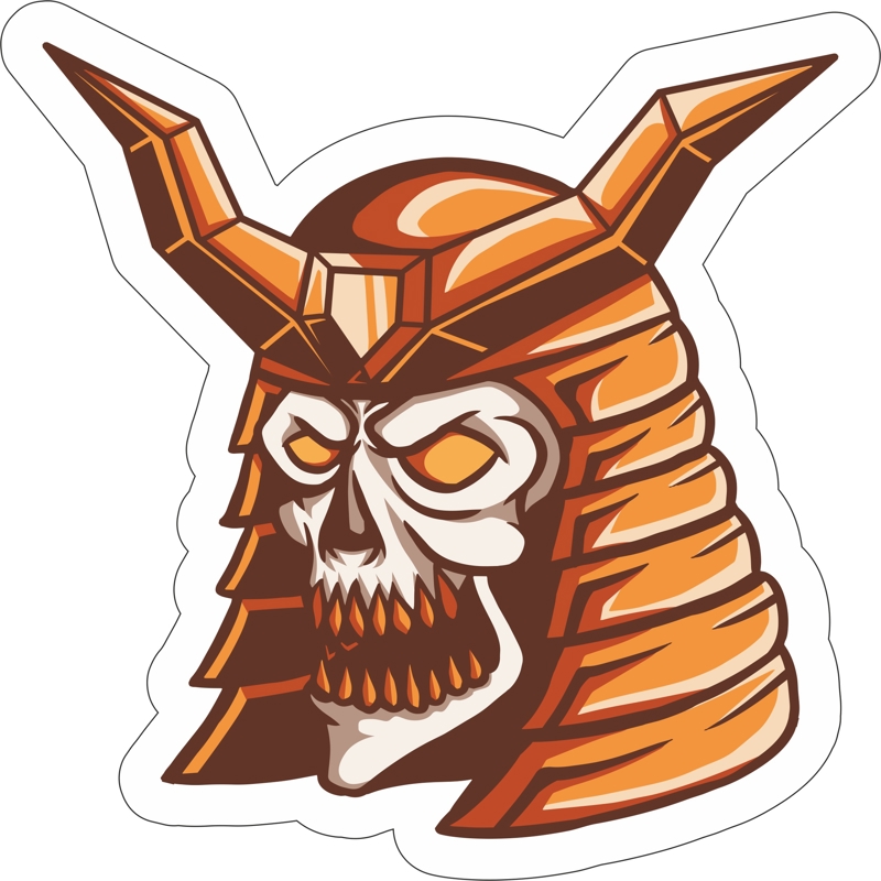 طرح برچسب جمجمه مناسب برای استفاده در دستگاه های cnc چوب و cnc لیزر - skull sticker cdr file