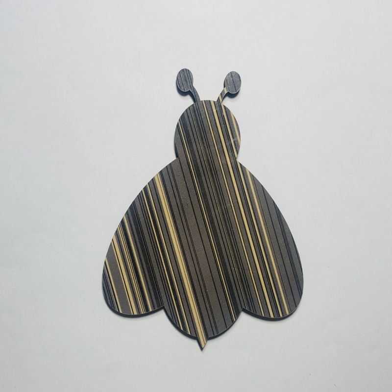 طرح زنبور عسل طرح چوبی ناتمام مناسب برای استفاده در دستگاه های cnc چوب و cnc لیزر - laser cut bumble bee cutout unfinished wooden shape cdr file