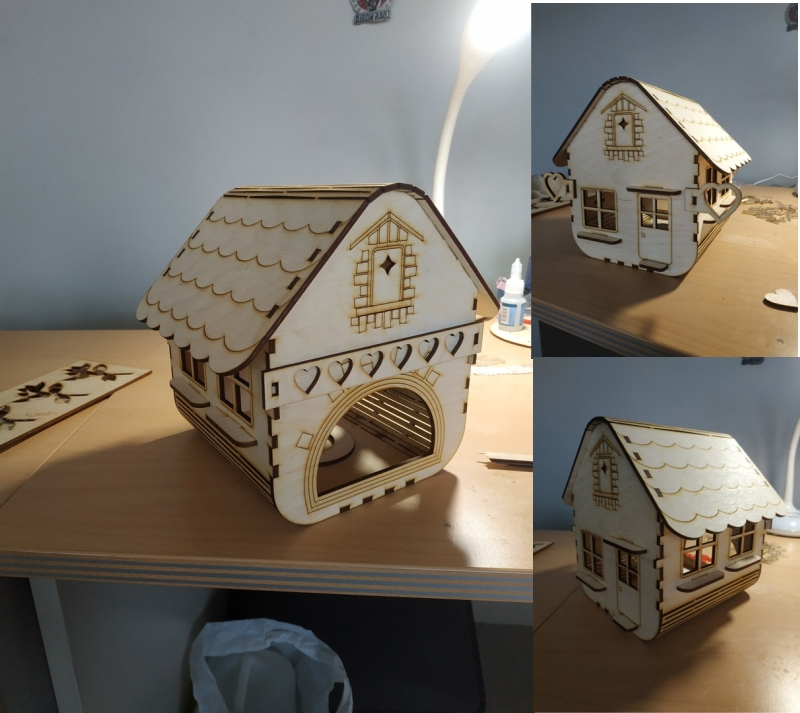 طرح خانه چوبی کوچک مناسب برای استفاده در دستگاه های cnc چوب و cnc لیزر - laser cut small wooden house cdr file