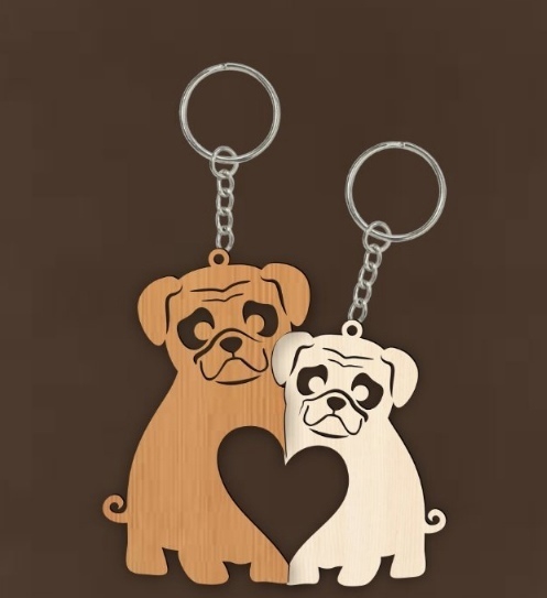 طرح جاکلیدی سگ مناسب برای استفاده در دستگاه های cnc چوب و cnc لیزر - laser cut dog keychain cdr file