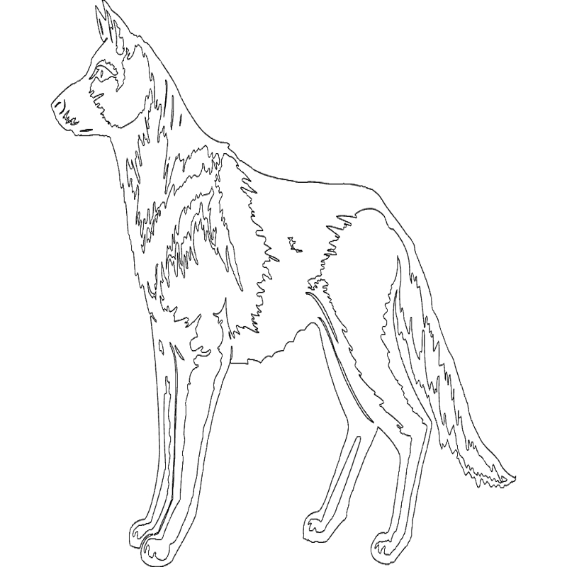 طرح ایستاده سگ مناسب برای استفاده در دستگاه های cnc چوب و cnc لیزر - dog standing dxf file