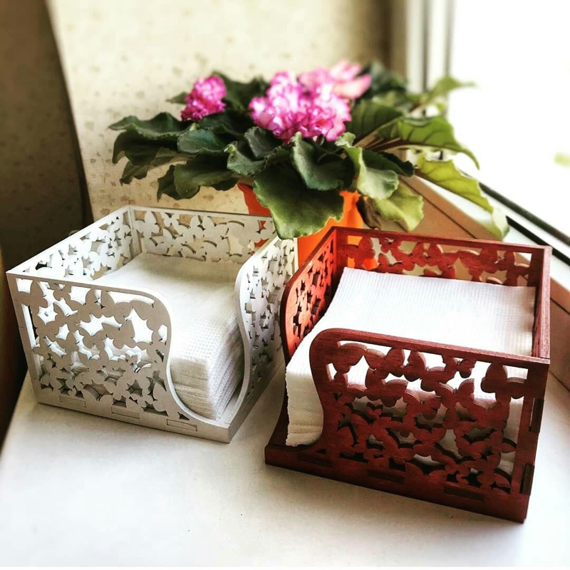 طرح جا دستمال کاغذی جا دستمال کاغذی طرح دار مناسب برای استفاده در دستگاه های cnc چوب و cnc لیزر - laser cut napkin holder paper towel rack cdr file