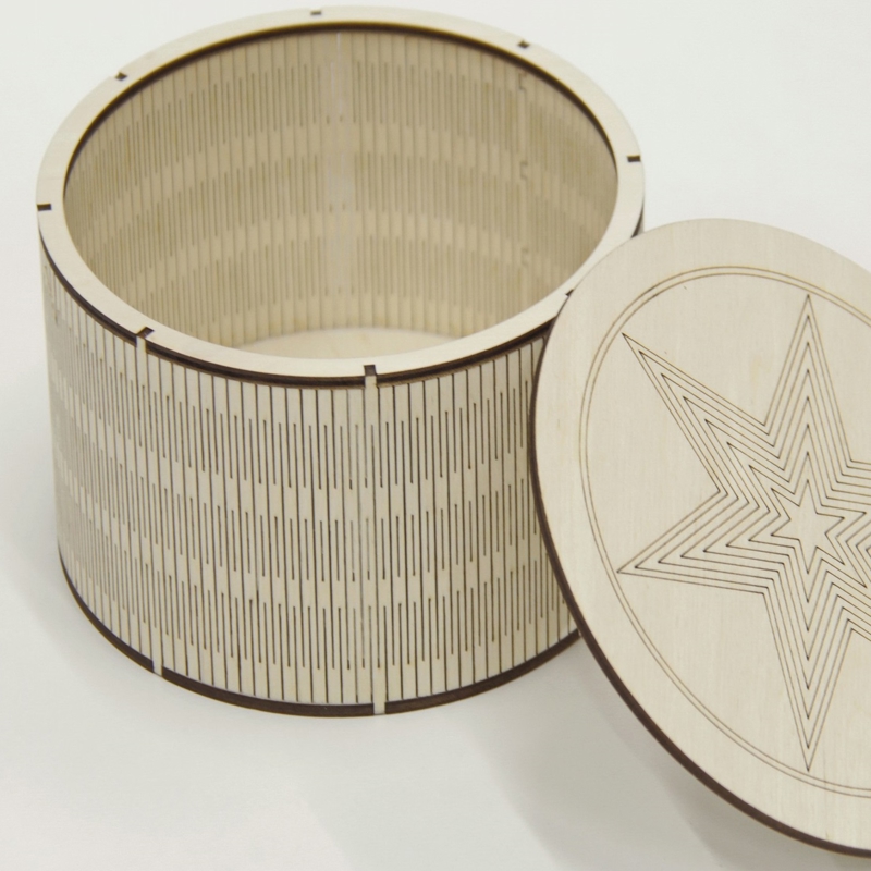 طرح جعبه با درب مناسب برای استفاده در دستگاه های cnc چوب و cnc لیزر - laser cut box with lid cdr file