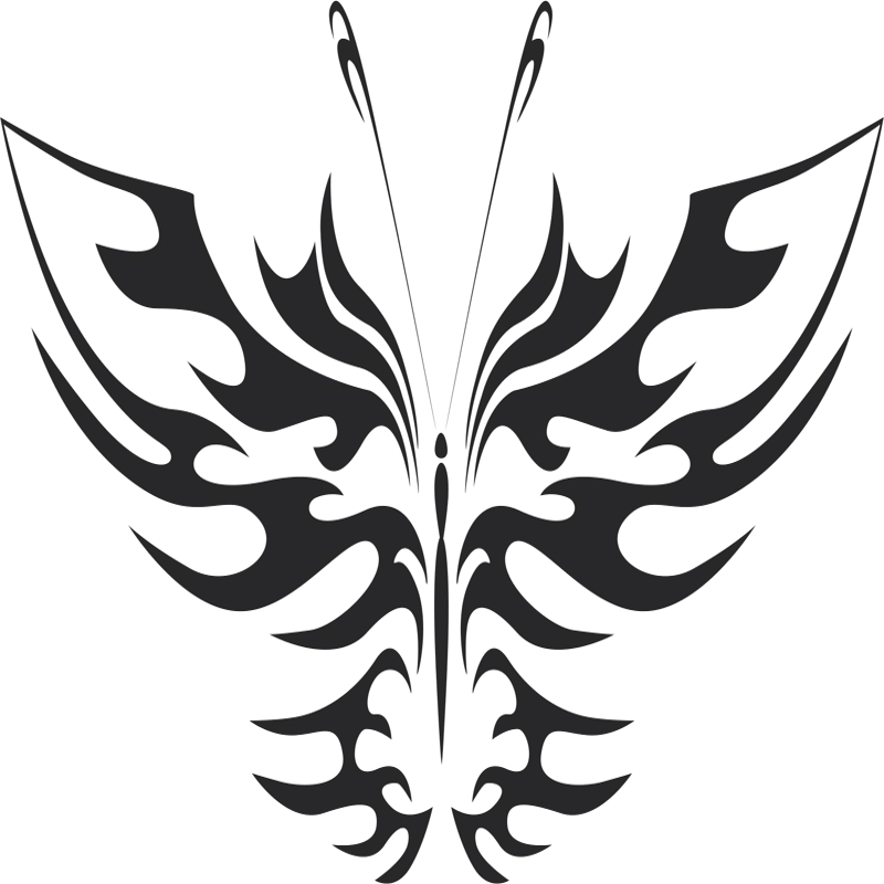 طرح تاتو قبیله ای پروانه مناسب برای استفاده در دستگاه های cnc چوب و cnc لیزر - tattoo tribal butterfly vector art dxf file