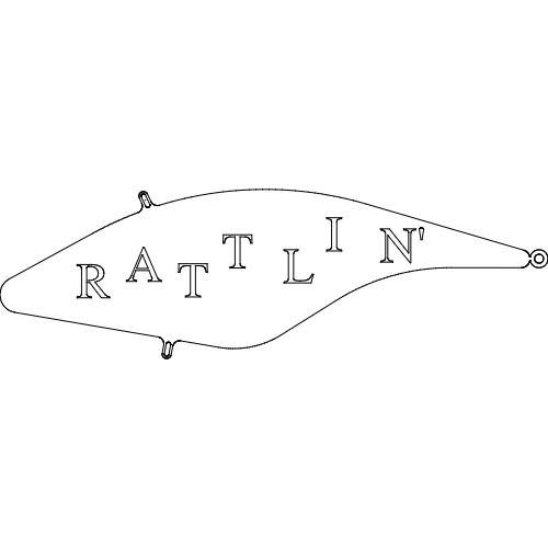 طرح طعمه رتلین مناسب برای استفاده در دستگاه های cnc چوب و cnc لیزر - rattlin lure dxf file