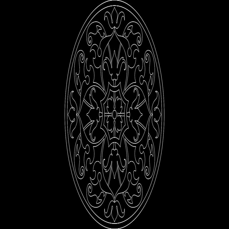 طرح گل گرد مناسب برای استفاده در دستگاه های cnc چوب و cnc لیزر - floral round design dxf file
