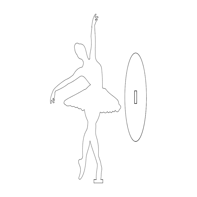 طرح رقصنده باله مناسب برای استفاده در دستگاه های cnc چوب و cnc لیزر - ballet dancer dxf file