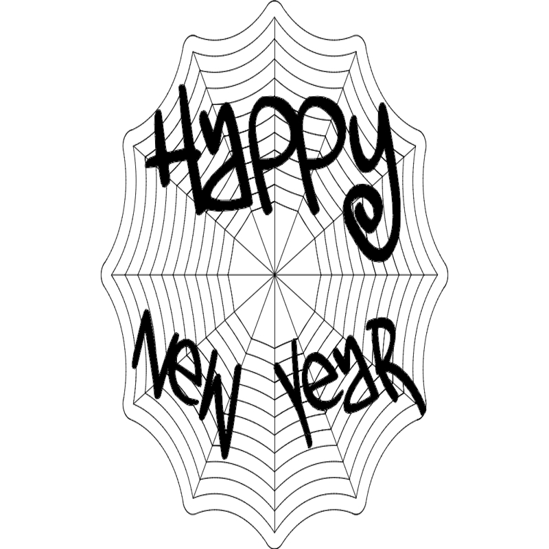 طرح وب تبریک سال نو مناسب برای استفاده در دستگاه های cnc چوب و cnc لیزر - happy new year web dxf file