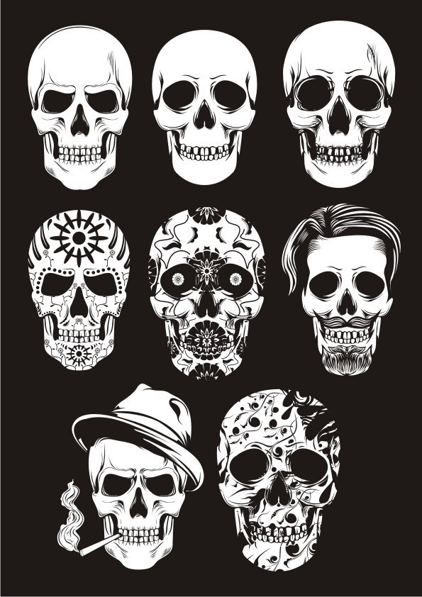طرح وکتور جمجمه روز مرگ مناسب برای استفاده در دستگاه های cnc چوب و cnc لیزر - day of the dead skull vectors cdr file