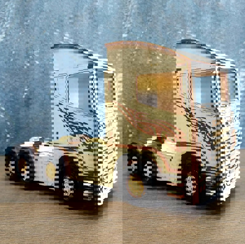 طرح پازل سه بعدی اسکانیا r580 مناسب برای استفاده در دستگاه های cnc چوب و cnc لیزر - laser cut scania r580 3d puzzle cdr file